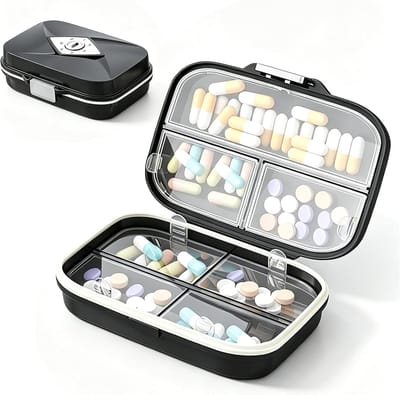 Draagbare pillendoos voor 7 dagen, dubbellaagse organizer voor medicijnen en vitaminen, ideaal voor reizen