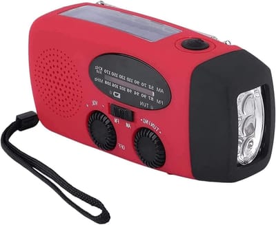 Nood Crank Radio - Draagbare AM/FM Radio - Noodsituatie Voorbereiding - Zonne- en Hand Crank Opladen - 1 Eenheid - Zwart