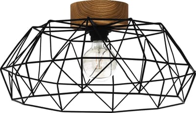EGLO Padstow - Plafondlamp - E27 - Ø 45,5 cm - Zwart/Bruin - FSC Hout