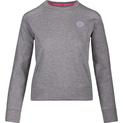 BIDI BADU Mirella Basic Crew Sweatshirt Dames-Lichtgrijs,Wit