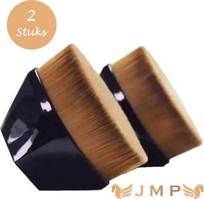 JMP Cosmetics® - 2 stuks Make Up Kwast - Foundationkwast - Poederkwast - Blush En Concealer Brush
