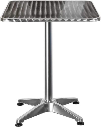 Kneit Tafel - Bartafel Eettafel - Binnen Buiten Gebruik - In Hoogte Verstelbaar - 60x60x70/110cm - Zilver
