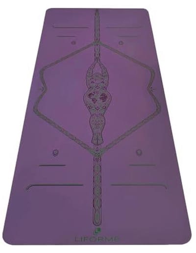 Geprinte Yoga Mat met Gratis Yoga Tas - Patenteer Uitlijningssysteem, Superieure Grip, Eco-Vriendelijk en Comfortabel