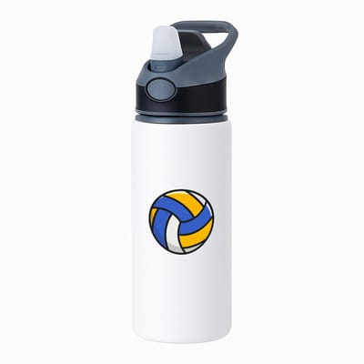 Hacebo® - Volleyballen waterfles met rietje zwart - Volleybal - Volleyballers - Balsport - sporten - water fles - 650ML