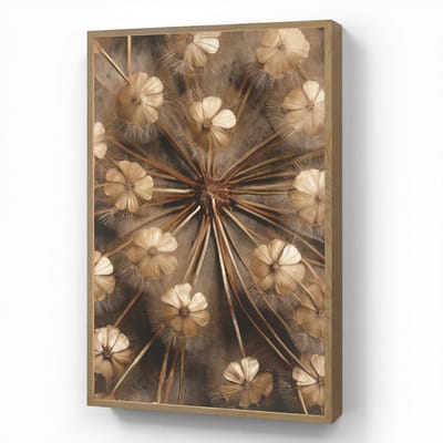Wandlamp 60x90 cm - Oplaadbaar - Droogbloemen - Bruin - Natuur - Wandlampen binnen woonkamer - Slaapkamer lamp - Decoratieve nachtlamp - Vloerlamp draadloos