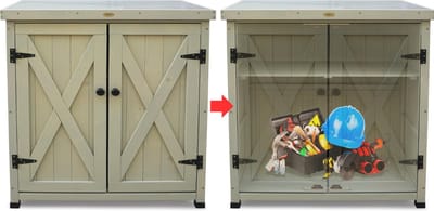 MKSS® Tuinkast Hout - Tuinkist - Tuinkasten voor Buiten - Tuinberging - 90x50x100cm - Licht Bruin