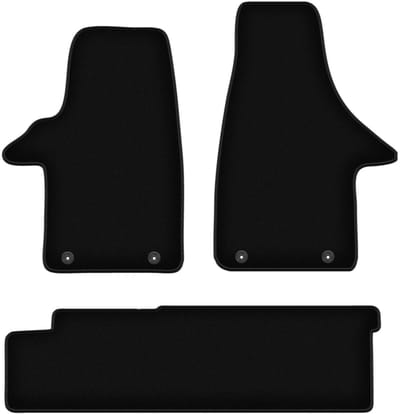 Wielganizator WLG-BASIC Serie - Autotapijten - Zwart - Volkswagen Transporter T5 - 2 Rijen