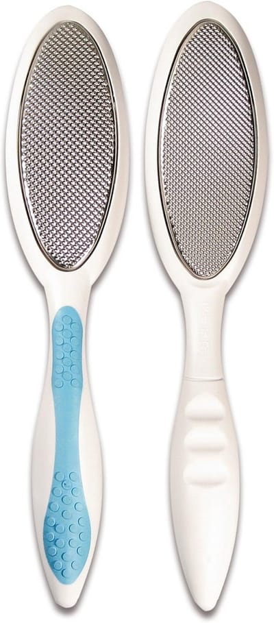 Voetvijl Dubbelzijdig - Voetrasp Huidverwijderaar - Voeten Verzorgen - Softtouch Handvat - 28 cm - Blauw