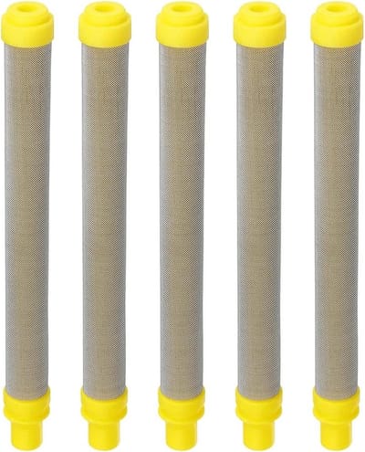 Set van 5 RVS 100 Mesh Filters voor Airless Verfspuitpistolen, Filterelementen voor Verfspuiten, 100 mm Lengte