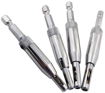 Dailygoods - HSS Zelfcentrerende Boor Set - 4-delige boorset voor deuren en kasten - Voor precisiewerk - Verstelbaar - HSS boormateriaal - Geschikt vo...