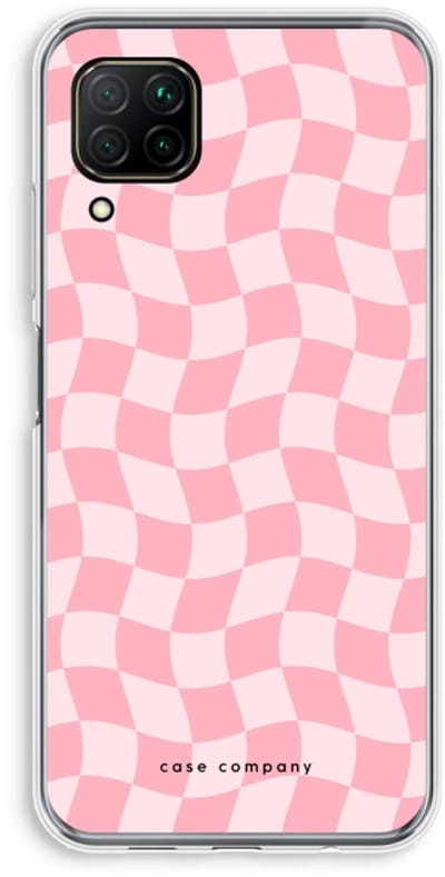 Case Company® - Hoesje geschikt voor Huawei P40 Lite hoesje - Grid Roos - Soft Cover Telefoonhoesje - Bescherming aan alle Kanten en Schermrand