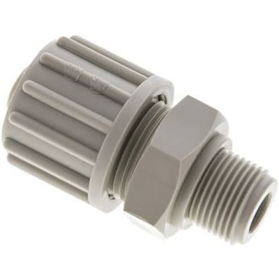 16x10mm & G3/8'' PP Rechte Knelfitting Buitendraad 10bar Kunststof en Polyamide