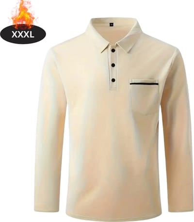 Livano Poloshirt Heren - T-Shirt Heren - Shirt - Overhemd - Polo Shirt Lange Mouwen - Khaki - XXXL