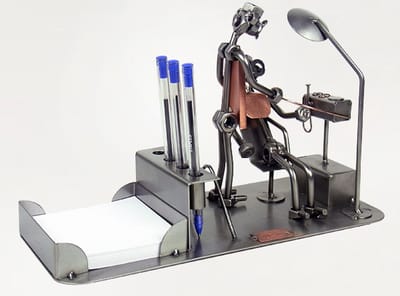 Metalen bureau Set tandarts / tandartsassistente / mondhygiënist- Bureau accessoires Set - moeren en bouten - Office Desk Organizer Set - handgemaakte bureau set - Manager Gift - verjaardags cadeau