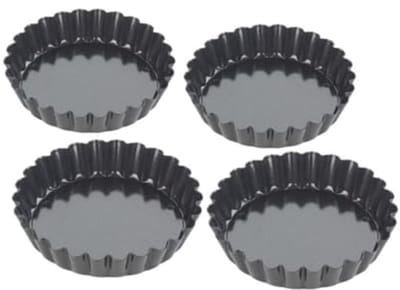 Professionele Canneles Taartvormen 10 cm - Kwaliteit Koolstofstaal met Antiaanbaklaag en Uitneembare Bodem