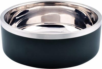 Dubbelwandige RVS-bak - 950 ml & 1850 ml - Zwart