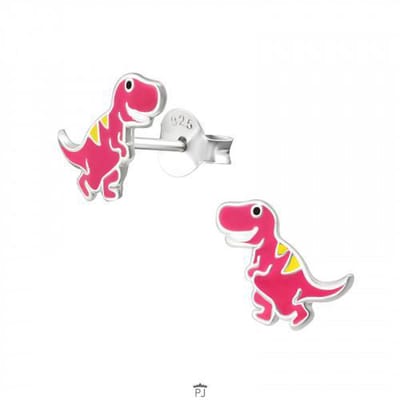Zilveren oorbellen - dinosaurussen - kinderoorbellen - hypoallergeen