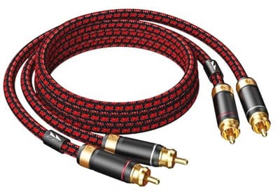 2RCA Male naar 2RCA Male Stereo Subwoofer Audiokabel - Hi-Fi 3U Goud Geplateerd (1.5m)