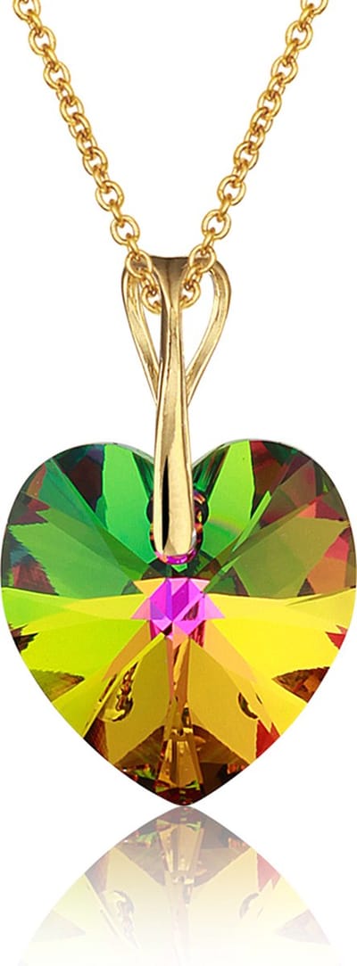 Montebello Ketting Pim HG427 - Swarovski Hart - 925 Zilver Verguld - Ø14mm - 40cm