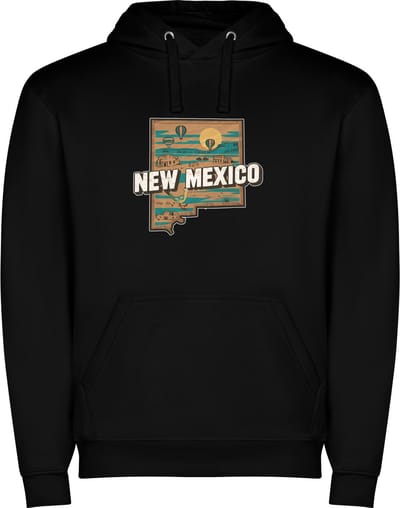 Zwarte Wanna have hoodie voor de echte Amerika liefhebber USA Amerikaanse / Verenigde Staten de staat New Mexico Print Full Color Color merk Roly maat XXL