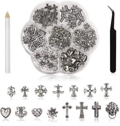 Dailygoods - 75 Stuks 3D Nagelbedels met Gothic Motieven voor Nail-Art Decoraties
