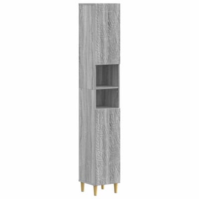 vidaXL - Badkamerkast - met - Open - Plank - DELFT - Grijs - Sonoma - 30 - x - 31 - x - 190 - cm