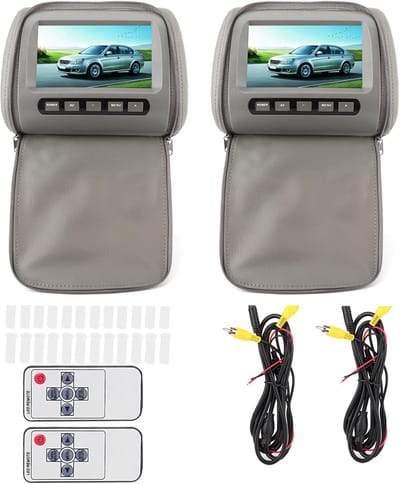 Set van 2 Draagbare Auto Hoofdsteun DVD Spelers 7 Inch HD LCD Touchscreen Entertainment