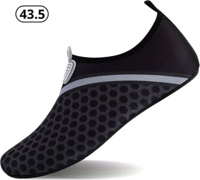 Bovista Waterschoenen Voor Kinderen & Volwassenen - Aqua Shoes - Aquaschoenen - Afzwemschoenen - Zwemles Schoenen - Zwart - Maat 43.5