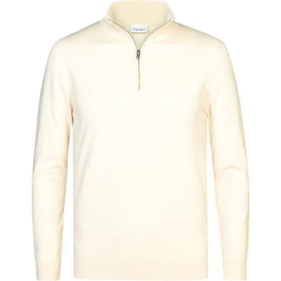 Profuomo Half Zip Pullover Luxury Off White - Maat XXL - Heren - Quarter zip