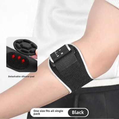 Epicondylite Spéciale Genouillères de Coude Équipement de Protection Professionnel Gaine Stable pour Articulation du Coude Activités Sportives Tennis Badminton Usage Pratique noir
