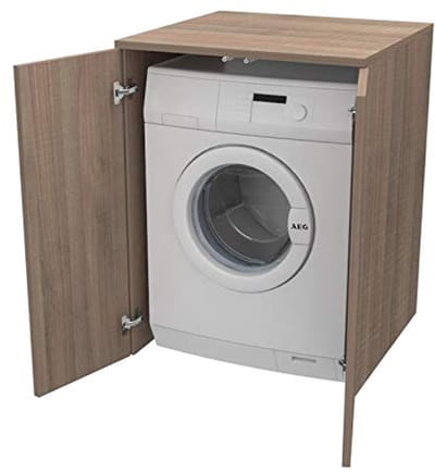 Wasmachinekast met Deuren van Hout - Geschikt voor Bijkeuken en Badkamer, Maatwerk Beschikbaar