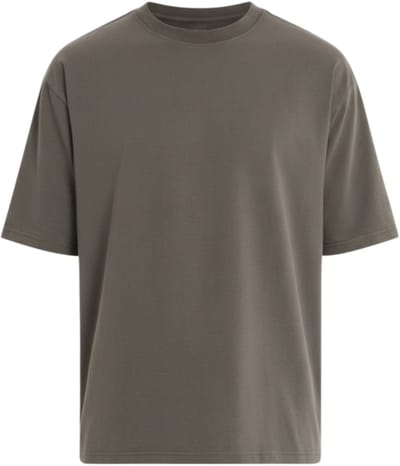 OMBRE T-shirt - Loose Fit - Katoen - Korte Mouw Donkere Olijf M
