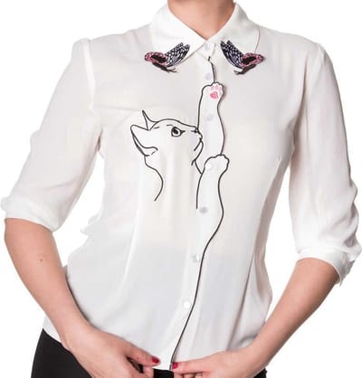 Dancing Days - Snow Bird Blouse - XS - Wit