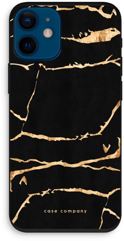 Case Company® - Hoesje geschikt voor iPhone 12 mini hoesje - Gouden marmer - Biologisch Afbreekbaar Telefoonhoesje - Bescherming alle Kanten en Schermrand