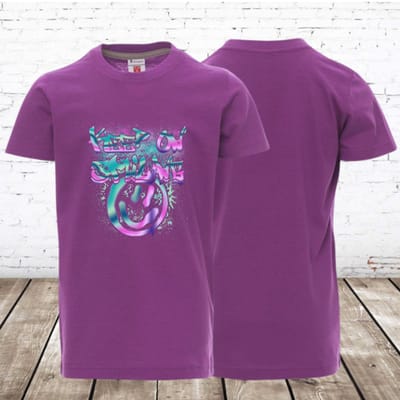 Meisjes shirt keep on smiling - Paars - 98/104