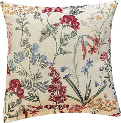 Kussenhoes - Luxe gobelinstof - Gaby - Wilde Bloemen - 45 x 45 cm