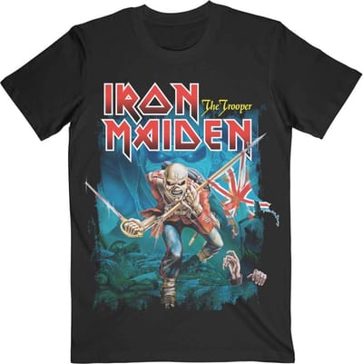 Iron Maiden - Trooper Eddie Large Eyes Heren T-shirt - S - Zwart