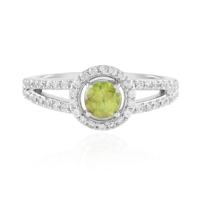 Cavill - Zilveren Ring Platina Gecoat - 0,469 ct Ronde Briljant Sfeen Madagaskar - 56 Zirkonia 0,745 ct - Elegante Damesring met Edelstenen