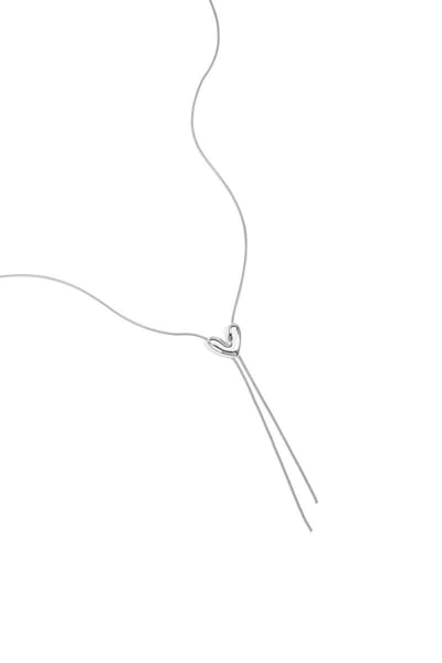 Roestvrijstalen hangerkettingen met hartvormige hanger, casual en eenvoudig model, dames sieraden. - Goudkleur