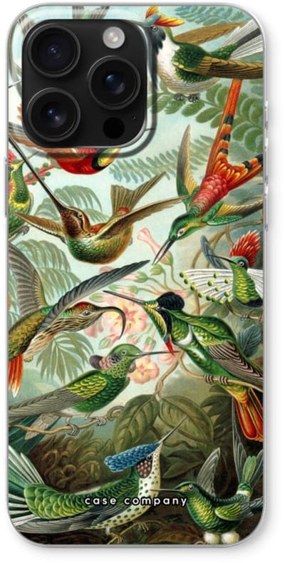 Case Company® - Hoesje geschikt voor iPhone 16 Pro Max hoesje - Haeckel Trochilidae - Soft Cover Telefoonhoesje - Bescherming aan alle Kanten en Schermrand