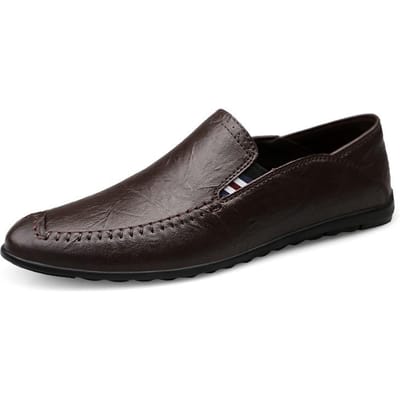 Schoenen Heren Lente en Zomer Echt Leer Heren Casual Leren Schoenen Trendy Alles-Passend Britse Leren Schoenen 47 bruin