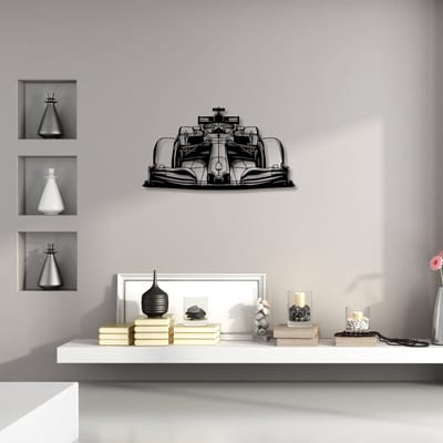 Metalen Wanddecoratie Formule 1 – Max Verstappen - Metaal – 80x48cm – Perfect voor Mancave & Kantoor