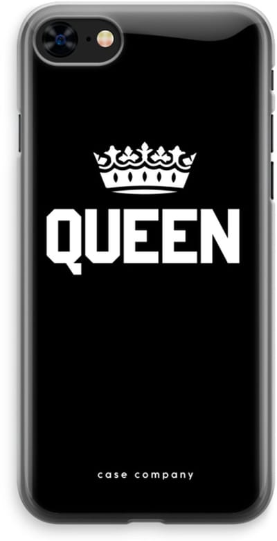 Case Company® - Hoesje geschikt voor iPhone 8 hoesje - Queen zwart - Soft Cover Telefoonhoesje - Bescherming aan alle Kanten en Schermrand