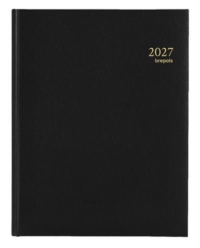 Brepols bureau agenda 2027 - TIMING [0.136] - LIMA - Bureau agenda - 1 week op 2 pagina's - Weekoverzicht - Zwart - 17.1 x 22 cm