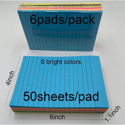 Een boekje met 50 vellen papier met heldere kleuren, perfect voor notities en vlot schrijven, geschikt voor kantoor, school en thuis. blue