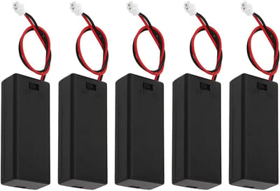 Dailygoody - 5 Stuks Batterij Houder - Zwart - 2 AAA - Met Aan/Uit Schakelaar - Compatibel met Micro:bit - Ideaal voor Elektronica Projecten