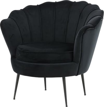 Svea - Rano fauteuil - velvet - zwart