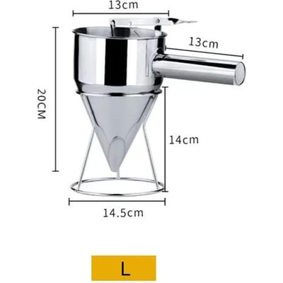 Keuken Bakgereedschap Takoyaki Maken Roestvrij Staal Trechter Dispenser met Houder Cupcake Octopusballetjes Beslag Bakker Kookgereedschap white