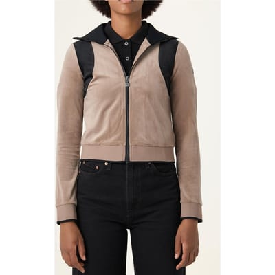FILA Adriano Slim Velour Track Jacket Taupe Gray-black Size: XL | Bomber Jackets Outlet | Dames | Zwart