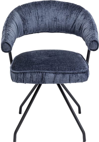 Draaistoel met armleuningen Arabella blauw Kare Design